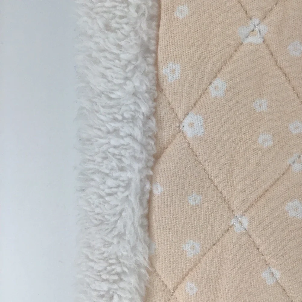 LIVING TEXTILES AUSTRALIA Baby Blanket Peach / White Flowers & Sweet Blue Bird